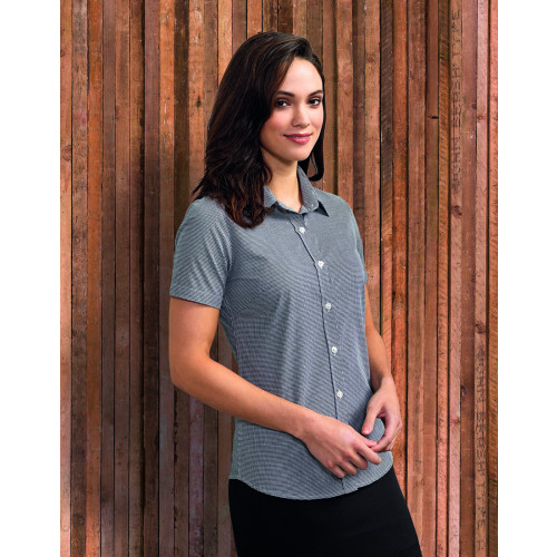 PR321 Premier Ladies Gingham Short Sleeve Shirt
