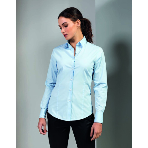 PR344Â Premier LADIES STRETCH POPLIN LS SHIRT