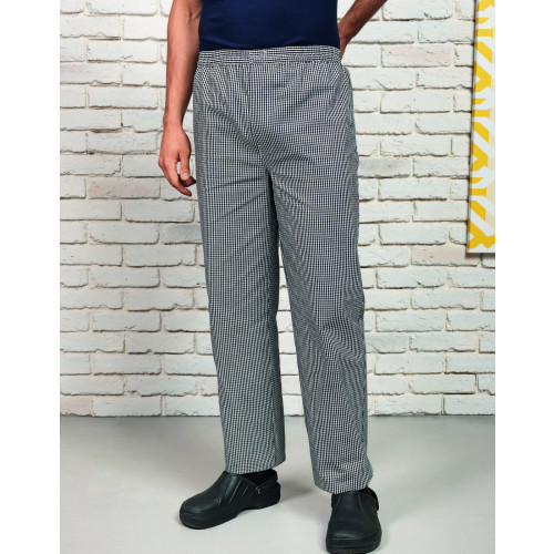 PR552 Premier Pull On Chef's Check Trousers
