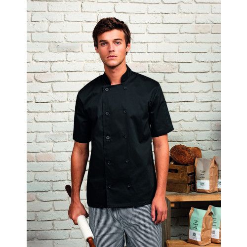 SHORT SLEEVE CHEFS JACKET STEEL M