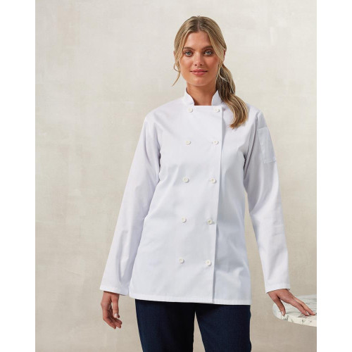PR671 Premier LADIES LONG SLEEVE CHEFS JACKET