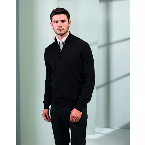 PR695 Premier MENS 1/4 ZIP KNITTED SWEATER