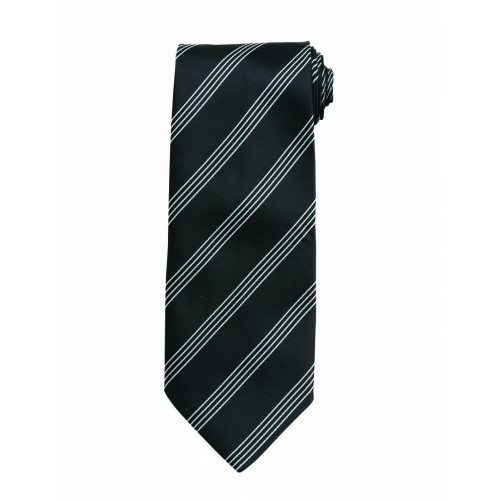 Four Stripe Tie One Size Black/Silver
