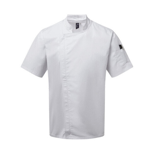 PR906 CL Premier CHEFS ZIP CLOSE SHORT SLEEVE JACKET CLEARANCE