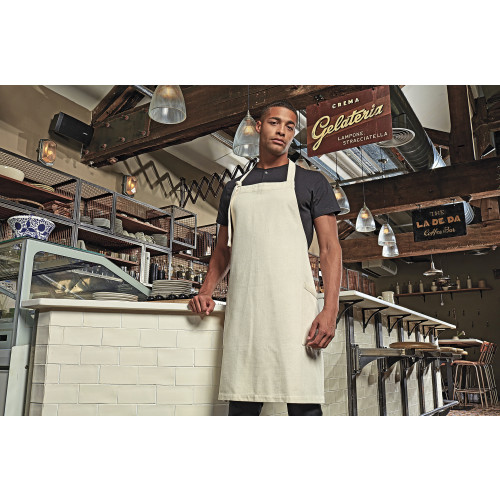 Premier 'Regenerate' Sustainable Bib Apron Black Denim (ca. Pantone 426C) 86 x 72 cm