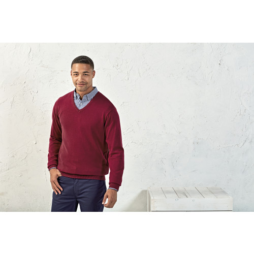 PR694 Premier Knitted Cotton Acrylic V Neck Sweater