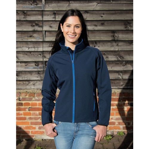 Result Core Ladies Printable Soft Shell Jacket XS/8 Black/Black