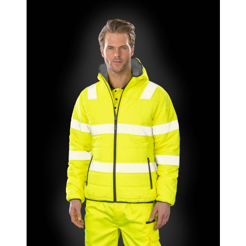 RECYCLED RIPSTOP PADDED SAFTEY JACKET FLUORESC ORANGE  M