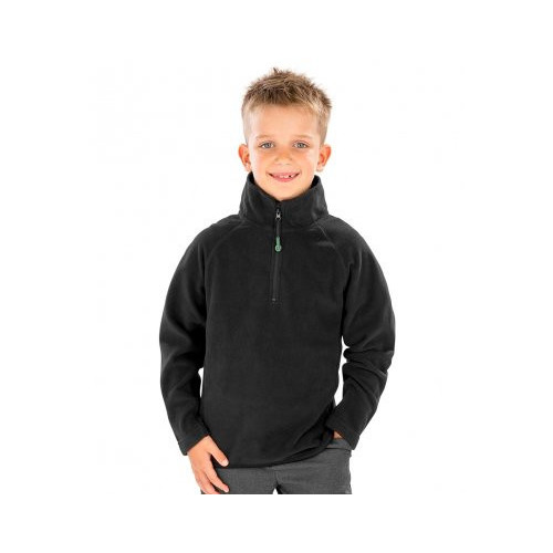 KIDS RECYCLED MICROFLEECE TOP BLACK  M