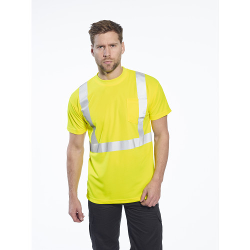 Portwest Hi-Vis Pocket T-Shirt Orange L