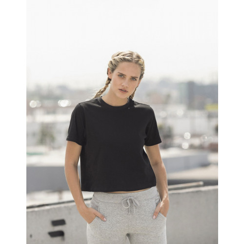 LADIES CROPPED BOXY T BLACK M