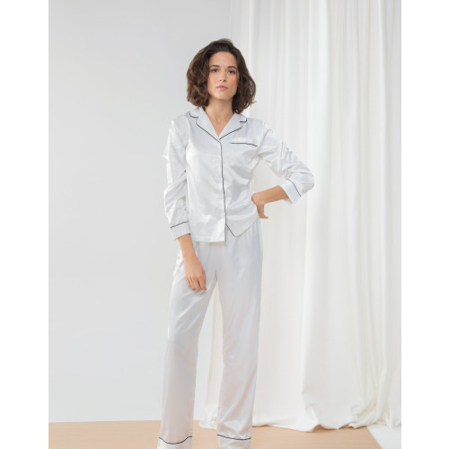TC055 LADIES SATIN LONG PYJAMAS Towel City