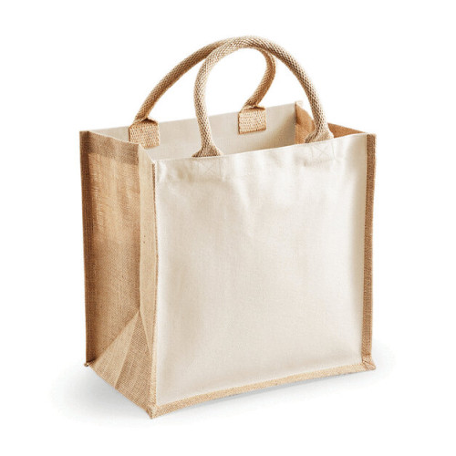 W421 CL Westford PRINTERS MIDI JUTE TOTE        CLEARANCE