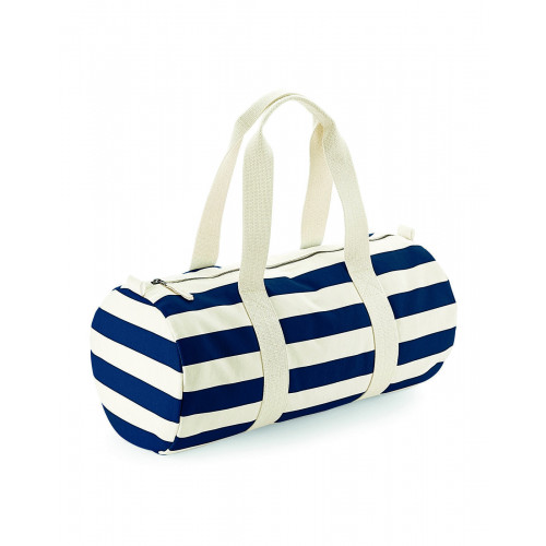 NAUTICAL BARREL BAG Natural/Navy One Size