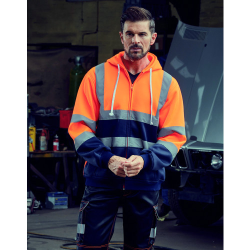 YK012M CL Yoko HI VIS ZIP HOODIE        CLEARANCE