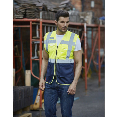 YK015 CL Yoko Hi-Vis Top Cool Open Mesh Executive Waistcoat        CLEARANCE