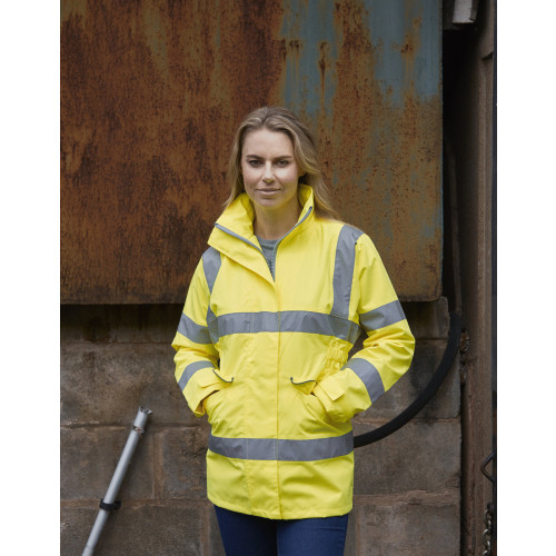 LADIES HI-VIS EXECUTIVE JACKET FLUORESCE YELLOW M