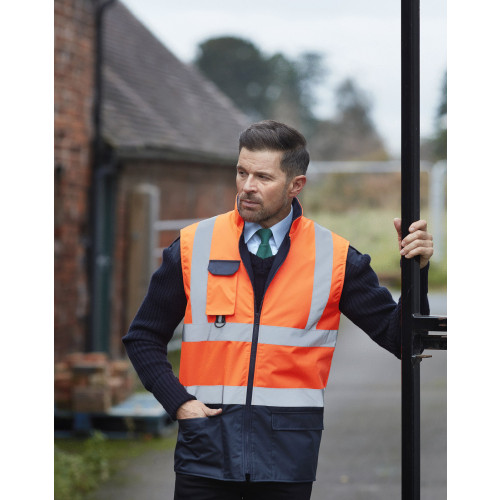 YK052 CL Yoko HI-VIS 2 TONE BODYWARMER        CLEARANCE