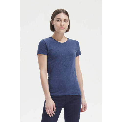 02758 WOMEN'S ROUND COLLAR FITTED T-SHIRT