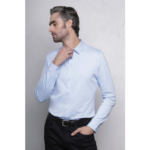 03198 Neo Blu BALTHAZAR MEN Jersey Mercerized Shirt