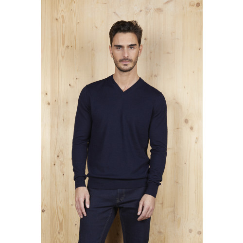 Neo Blu SULLIVAN MEN V NECK SWEATER  DEEP BLACK L