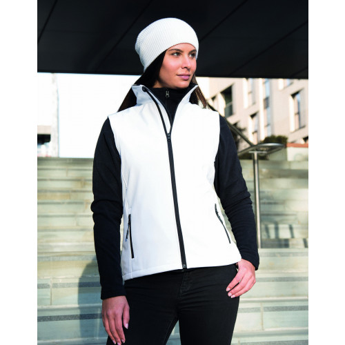 Result Core Ladies Printable Soft Shell Bodywarmer XS/8 Black/Black