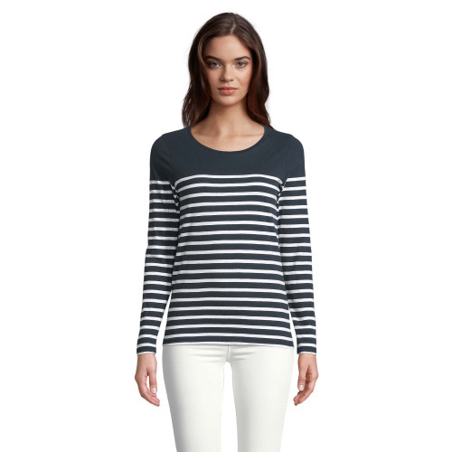 MATELOT Women's Long Sleeve Striped T-shirt
