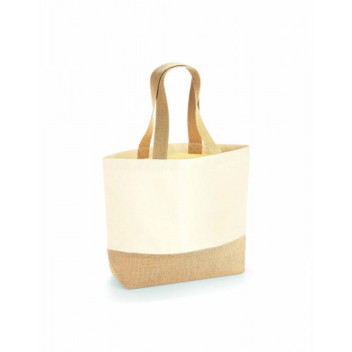 JUTE BASE CANVAS TOTE NATURAL ONE SIZE