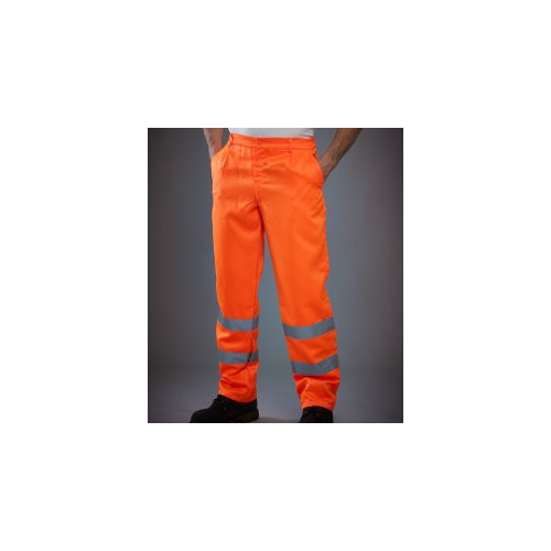 Hi-Vis Poly/Cotton Work Trousers 30/R Orange