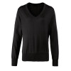PR696 Premier Ladies Knitted Cotton Acrylic V Neck Sweater
