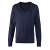 PR696 Premier Ladies Knitted Cotton Acrylic V Neck Sweater