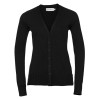 715F Russell Ladies V-Neck Knitted Cardigan