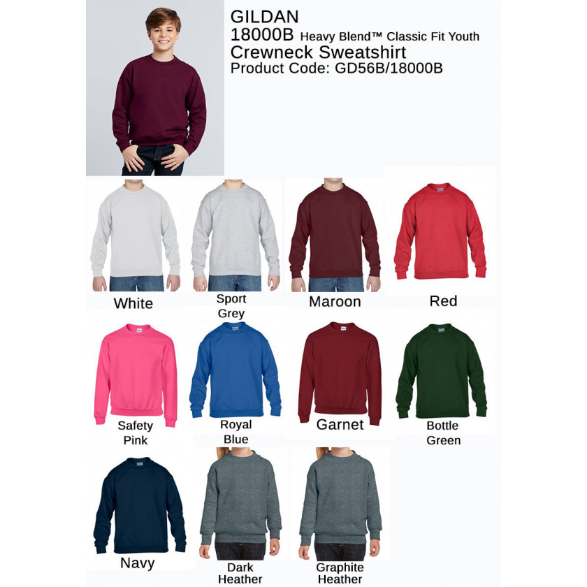 Caramba - Gildan 18000B Heavy Blend Classic Fit Youth Crewneck Sweatshirt